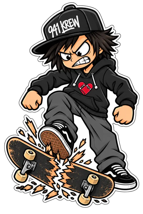 941 KREW STICKER - I LOVE SKATEBAORDING